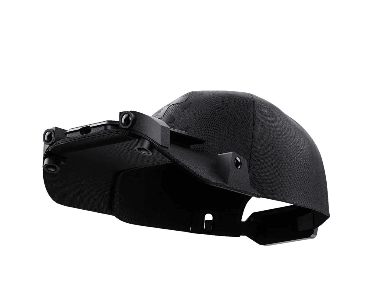 RoboCap underside, showing its six-camera array and head strap